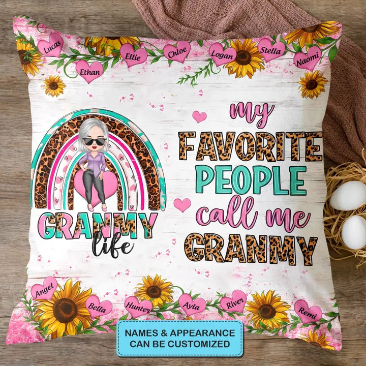 My Favorite People Call Me Grandma - Personalized Custom Pillow Case- Gift For Grandma, Family Members