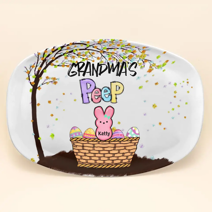 Grandma's Peeps - Personalized Custom Platter - Easter Gift For Grandma, Mom, Family Members