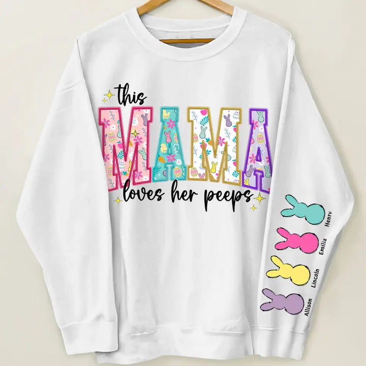 Mama Peeps - Personalized Custom Sweatshirt - Mother's Day Gift For Mom, Family Members