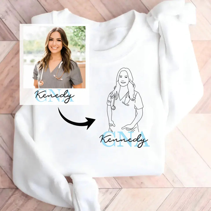 Nursing Is A Work Of Heart - Personalized Custom Embroidered Sweatshirt - Nurse's Day Gift For Nurse, CNA, CMA AGCPD077