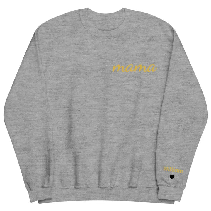 Mama With Kids Name - Personalized Custom Embroidered Sweatshirt - Gift For Mom, Family Members