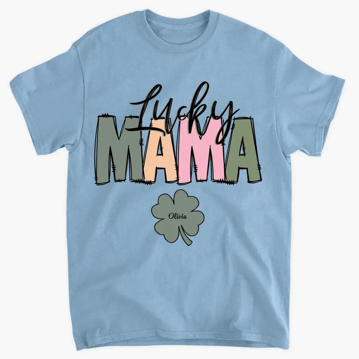 Lucky Mama - Personalized Custom T-shirt - Mother's Day Gift For Mom