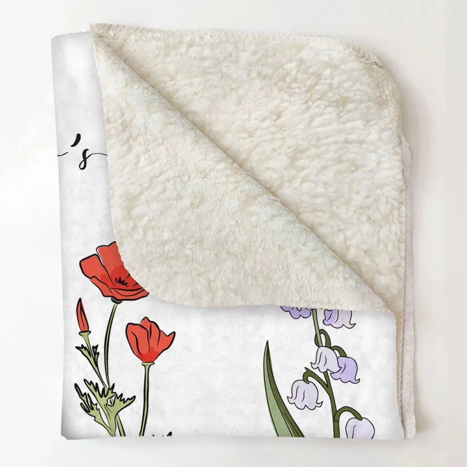 Grandma's Garden - Personalized Custom Blanket - Mother's Day, Gift For Grandma, Mom, Family Members