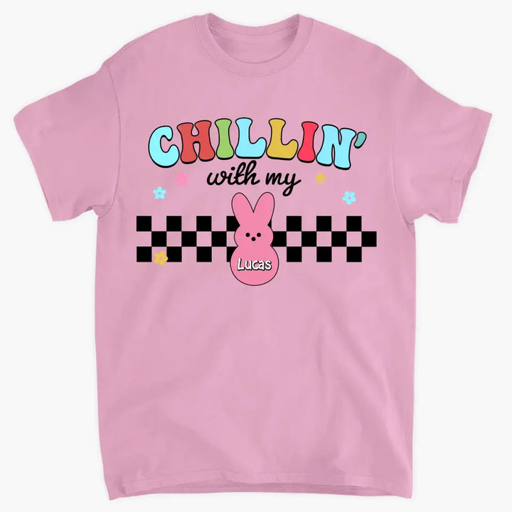 Chilling With My Peeps - Personalized Custom T-shirt - Easter's Day, Mother's Day Gift For Mom, Family, Family Members