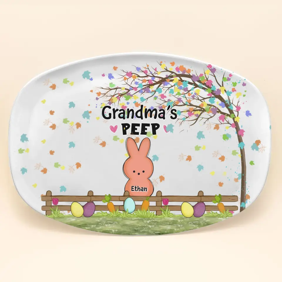 Grandma's Peeps - Personalized Custom Platter - Easter Gift For Mom