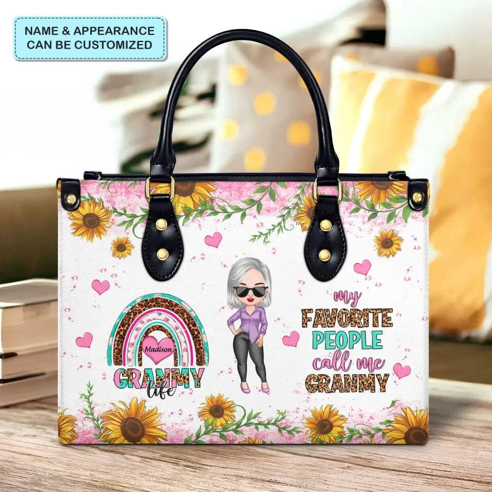 My Favorite People Call Me Grandma Personalized Custom Leather