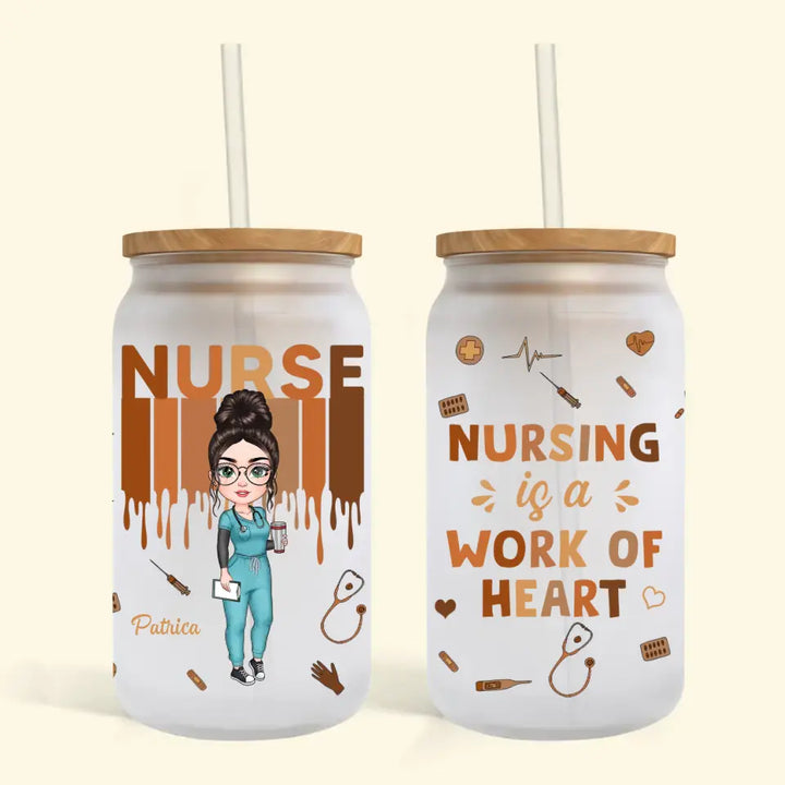 Nurse Life - Personalized Custom Glass Can - Nurse's Day Gift For Nurse