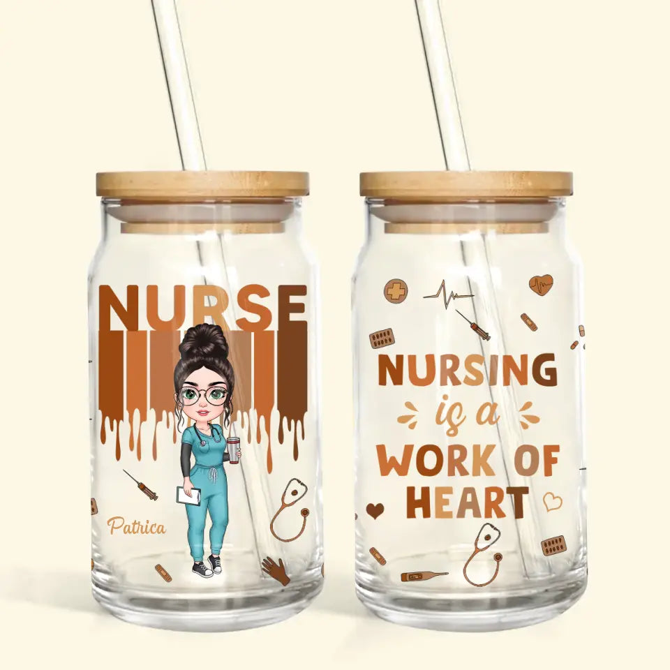 Nurse Life - Personalized Custom Glass Can - Nurse's Day Gift For Nurse