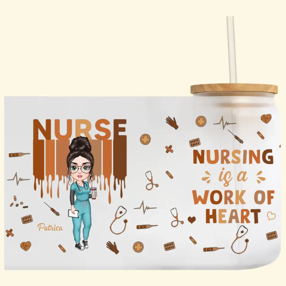 Nurse Life - Personalized Custom Glass Can - Nurse's Day Gift For Nurse