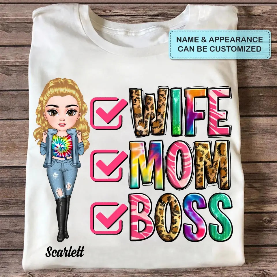 Wife Mom Boss - Personalized Custom T-shirt - Mother's Day Gift For Mom