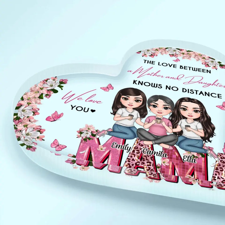 Mom, We Love You Floral - Personalized Heart-shaped Acrylic Plaque - Mother's Day Gift For Mom