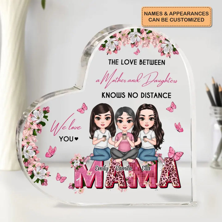 Mom, We Love You Floral - Personalized Heart-shaped Acrylic Plaque - Mother's Day Gift For Mom