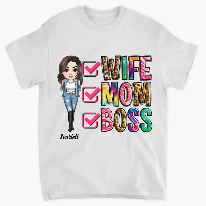 Wife Mom Boss - Personalized Custom T-shirt - Mother's Day Gift For Mom