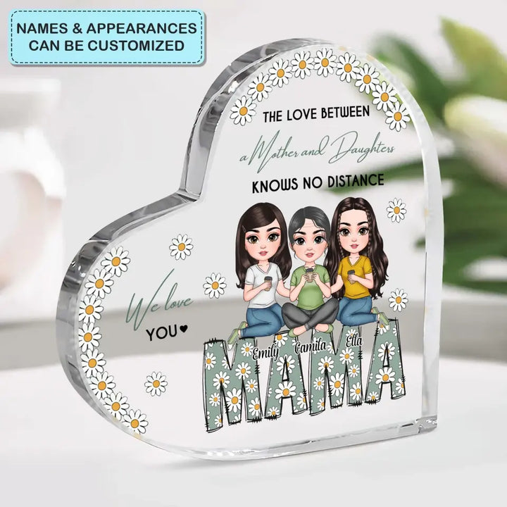 Mama, We Love You Daisy - Personalized Heart-shaped Acrylic Plaque - Mother's Day Gift For Mom