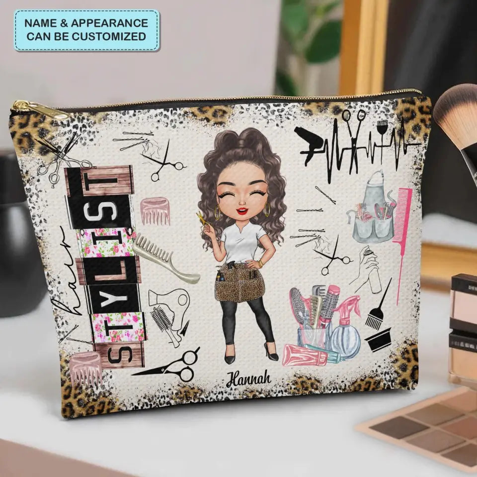 Stylist Life - Personalized Custom Canvas Makeup Bag - Gift For Stylist