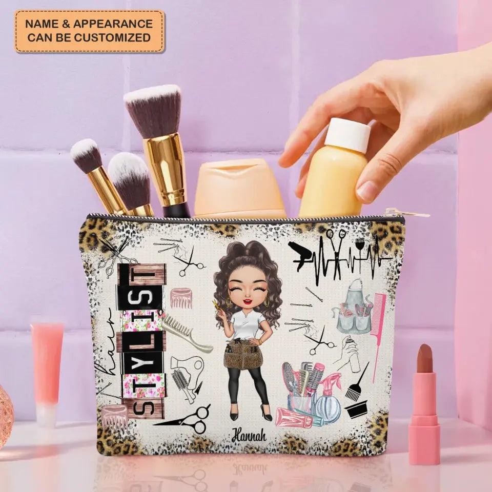 Stylist Life - Personalized Custom Canvas Makeup Bag - Gift For Stylist
