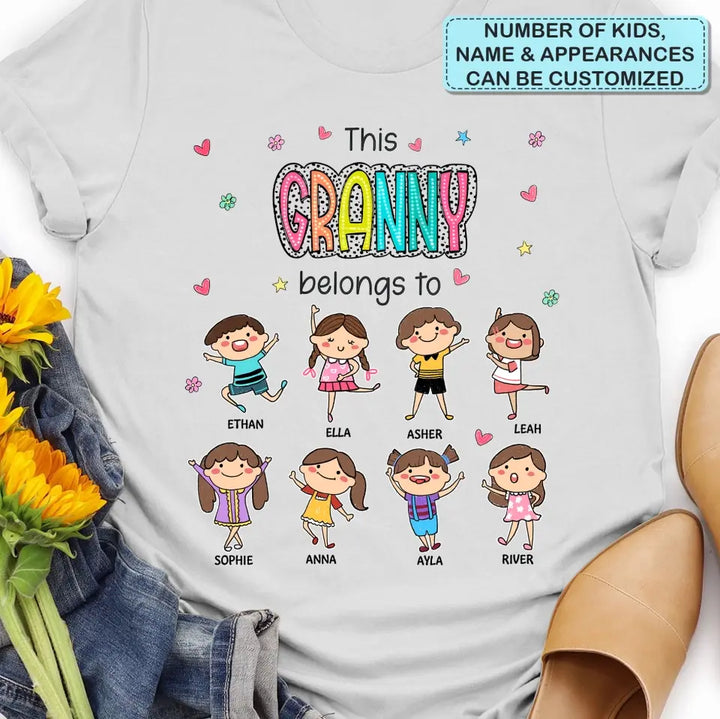 This Granny Belongs To - Personalized Custom T-shirt - Mother's Day Gift For Grandma, Family Members