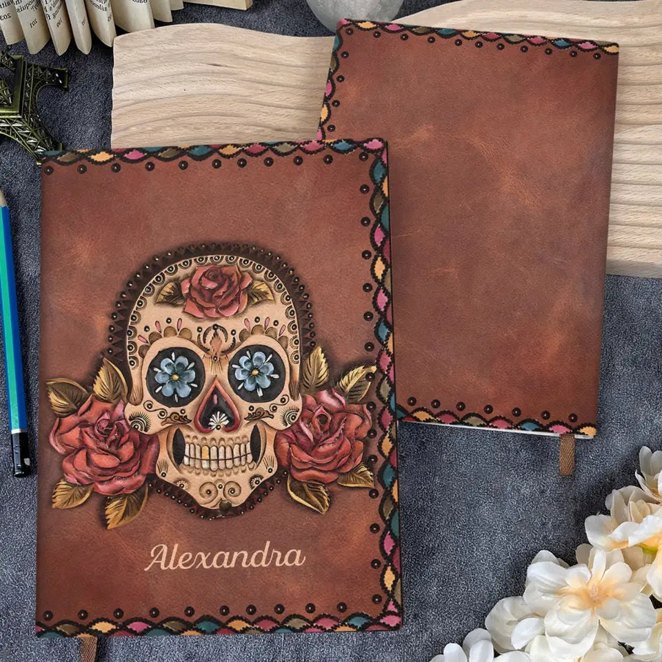 Sugar Skull - Personalized Custom Leather Journal
