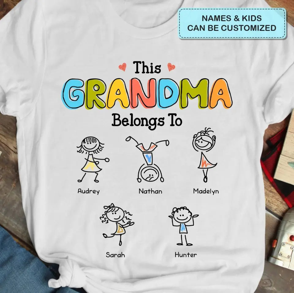 This Grandma Belongs To - Personalized Custom T-shirt - Mother's Day Gift For Mom