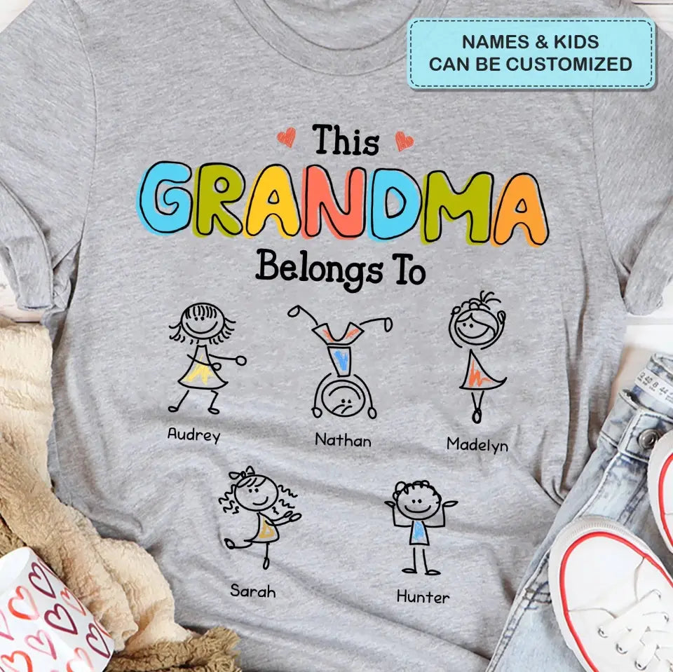 This Grandma Belongs To - Personalized Custom T-shirt - Mother's Day Gift For Mom