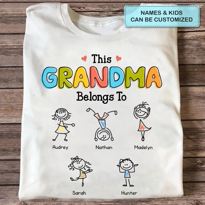This Grandma Belongs To - Personalized Custom T-shirt - Mother's Day Gift For Mom