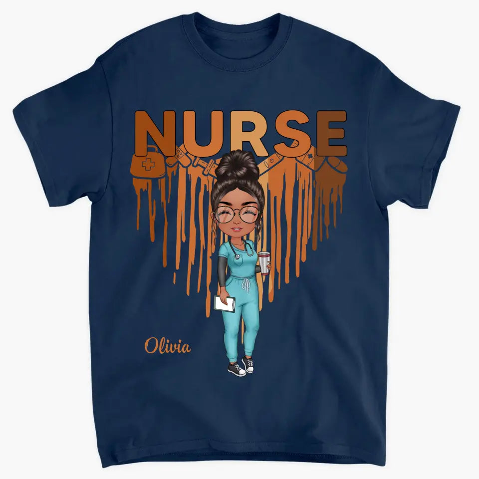 Dripping Heart Nurse - Personalized Custom T-shirt - Nurse's Day, Appreciation Gift For Nurse