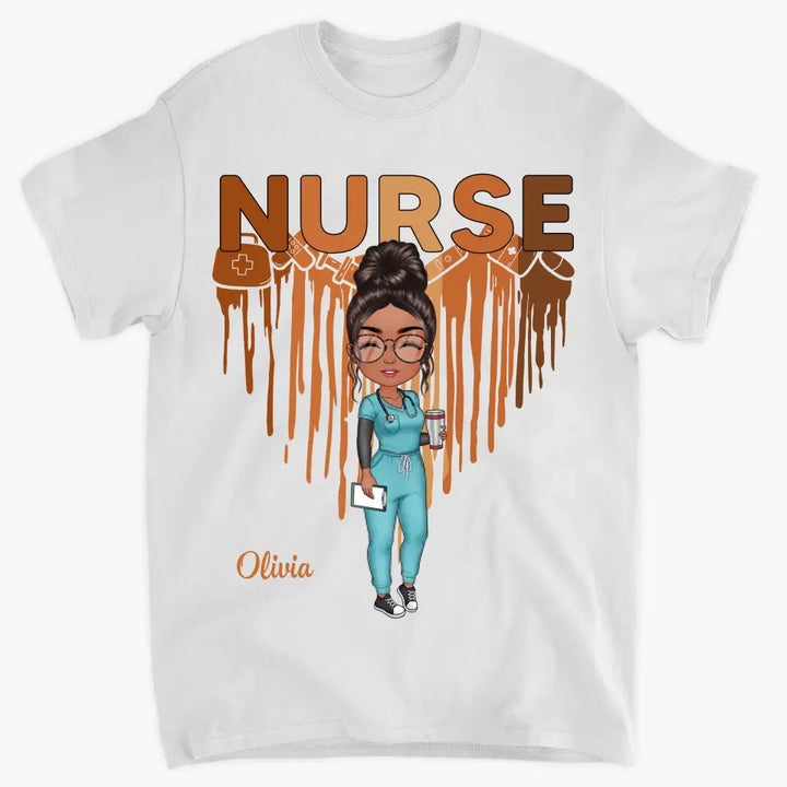 Dripping Heart Nurse - Personalized Custom T-shirt - Nurse's Day, Appreciation Gift For Nurse