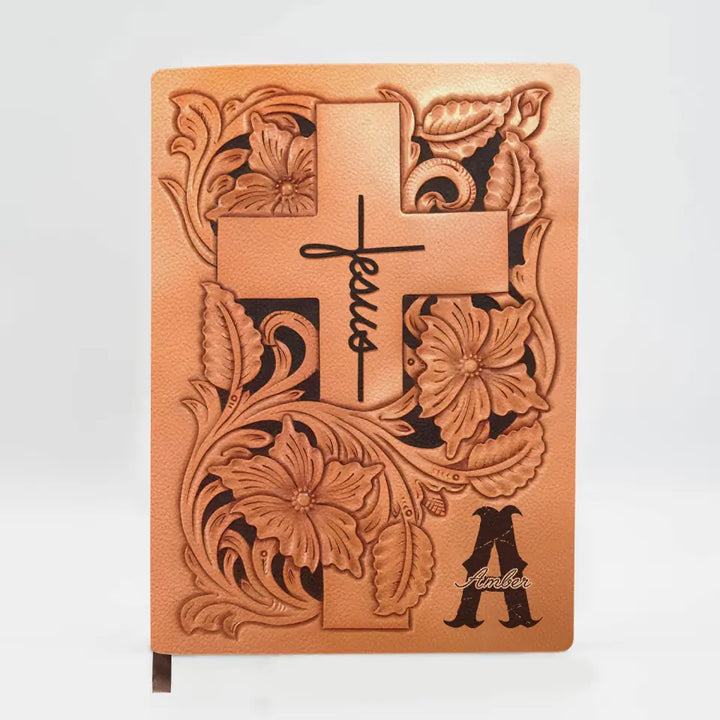 Faith Hope Love - Personalized Custom Leather Journal - Christian Gift