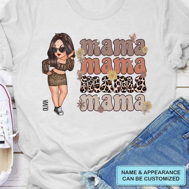Mama Leopard - Personalized Custom T-shirt - Mother's Day Gift For Mom