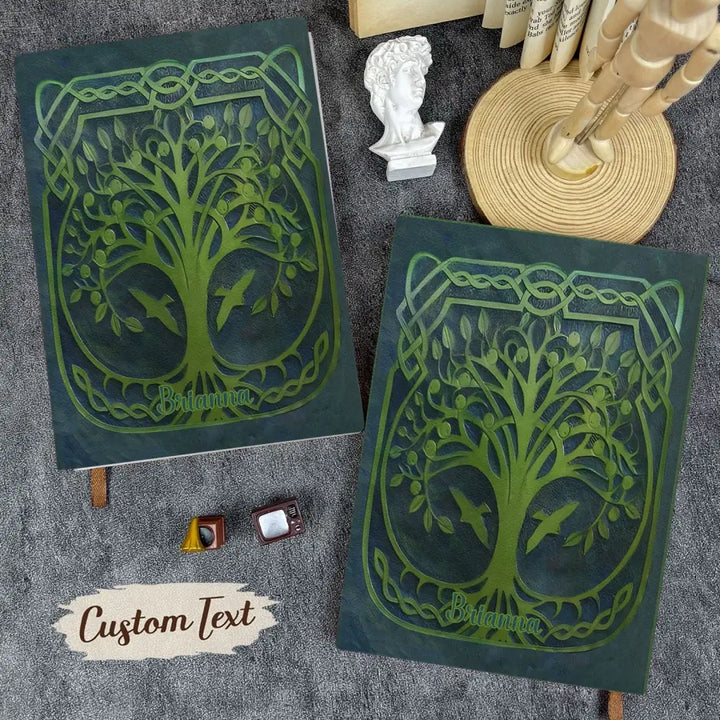 Tree Of Life - Personalized Custom Leather Journal - Gift Family, Family Members