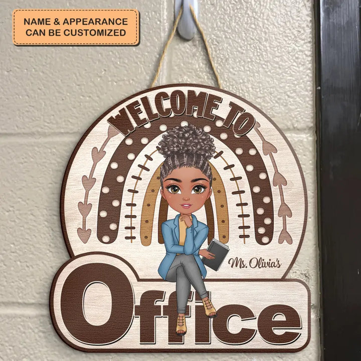 My Office Rainbow - Personalized Custom Door Sign - Gift For Office Staff, Colleagues