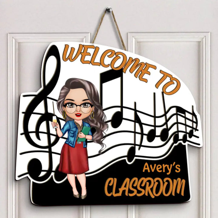 Music Teacher Doorsign- Personalized Custom Door Sign - Teacher's Day, Appreciation Gift For Teacher
