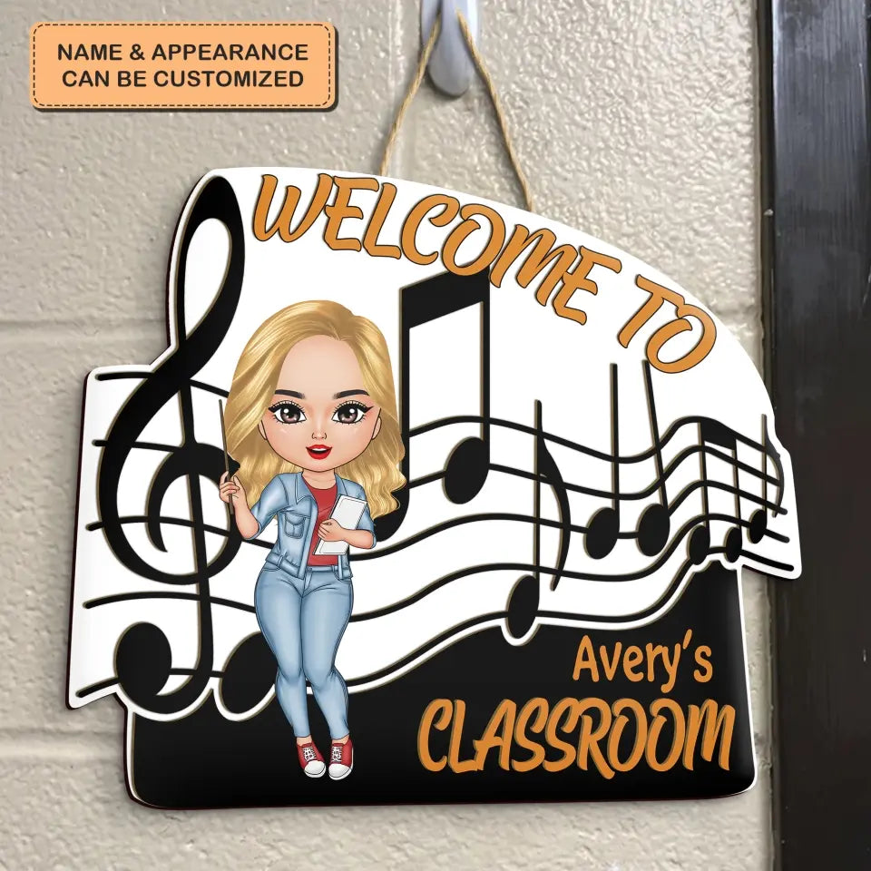 Music Teacher Doorsign- Personalized Custom Door Sign - Teacher's Day, Appreciation Gift For Teacher