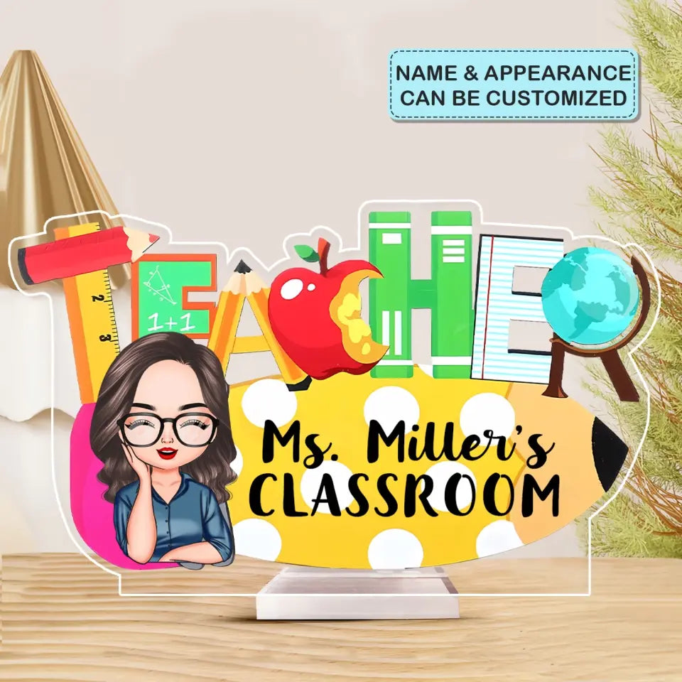 Welcome To My Class - Personalized Custom Acrylic Plaque Clear Stand - Teacher's Day, Appreciation Gift For Teacher
