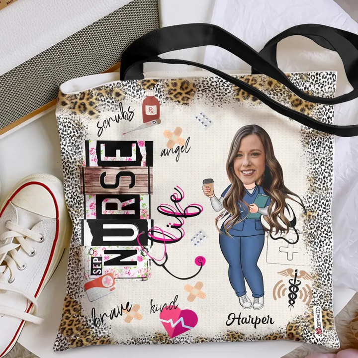 Nurse Life Scrub - Personalized Custom Tote Bag - Nurse's Day, Appreciation Gift For Nurse