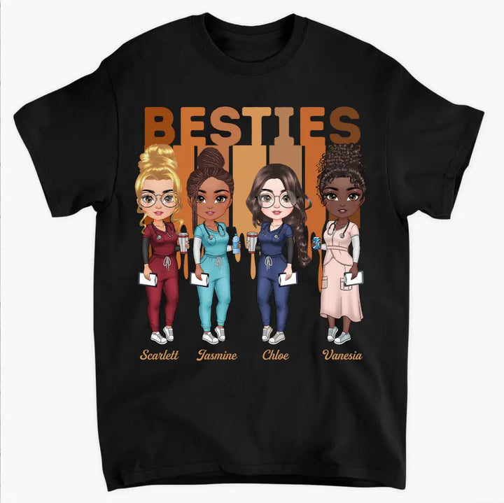 Nurse Besties Forever - Personalized Custom T-shirt - Nurse's Day, Appreciation Gift For Nurse, Besties