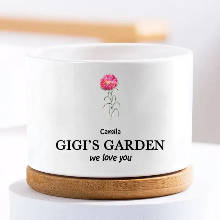 Grandma's Garden - Personalized Plant Pot - Mother's Day, Birthday Gift For Mom, Grandma