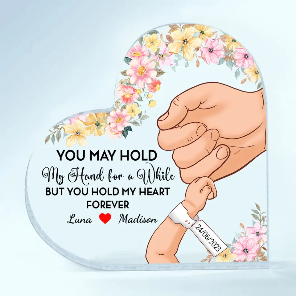 Our First Mother's Day - Personalized Custom Heart-shaped Acrylic Plaque - Mother's Day Gift For Mom, Family Members