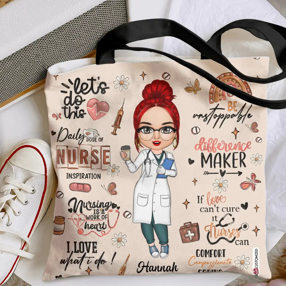 Daily Dose Of Nurse - Personalized Custom Tote Bag - Nurse's Day, Appreciation Gift For Nurse