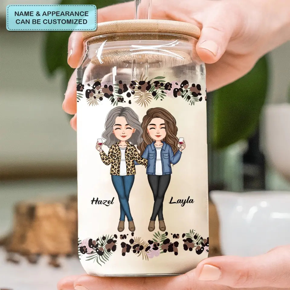Work Made Us Co-workers -  Personalized Custom Glass Can - Gift For Friends