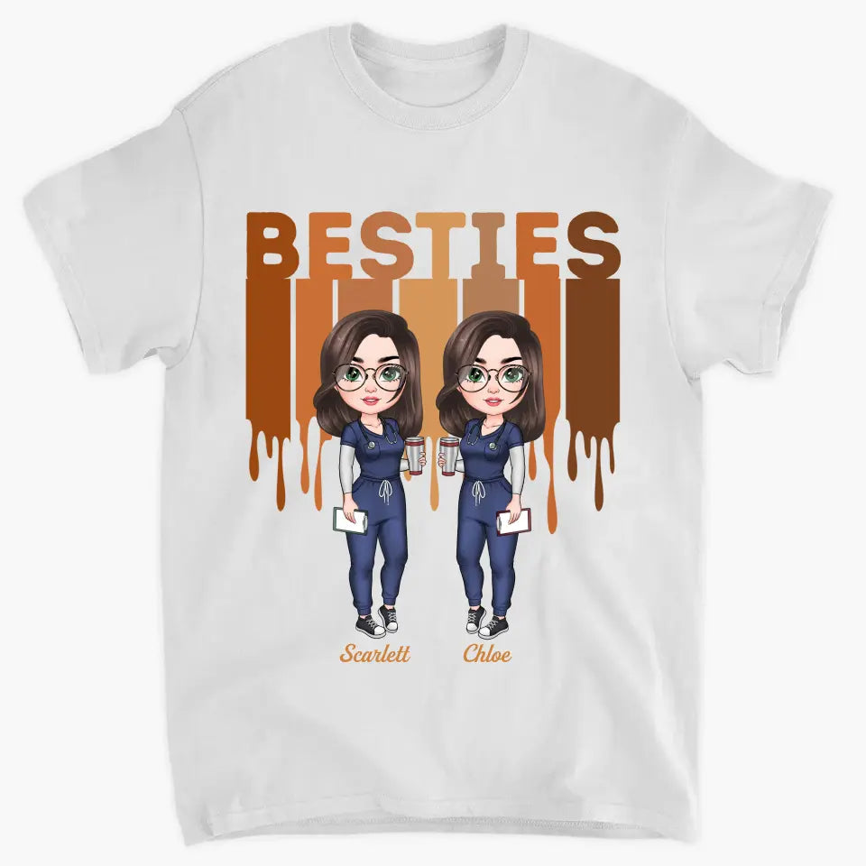 Nurse Besties Forever - Personalized Custom T-shirt - Nurse's Day, Appreciation Gift For Nurse, Besties