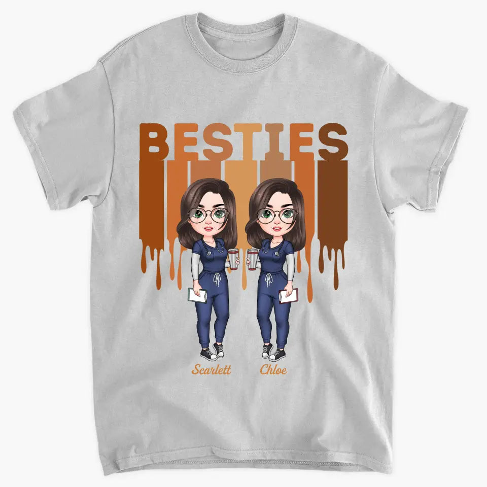 Nurse Besties Forever - Personalized Custom T-shirt - Nurse's Day, Appreciation Gift For Nurse, Besties