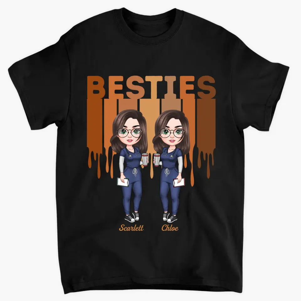 Nurse Besties Forever - Personalized Custom T-shirt - Nurse's Day, Appreciation Gift For Nurse, Besties