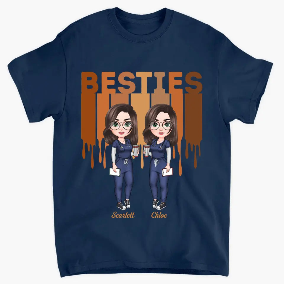 Nurse Besties Forever - Personalized Custom T-shirt - Nurse's Day, Appreciation Gift For Nurse, Besties