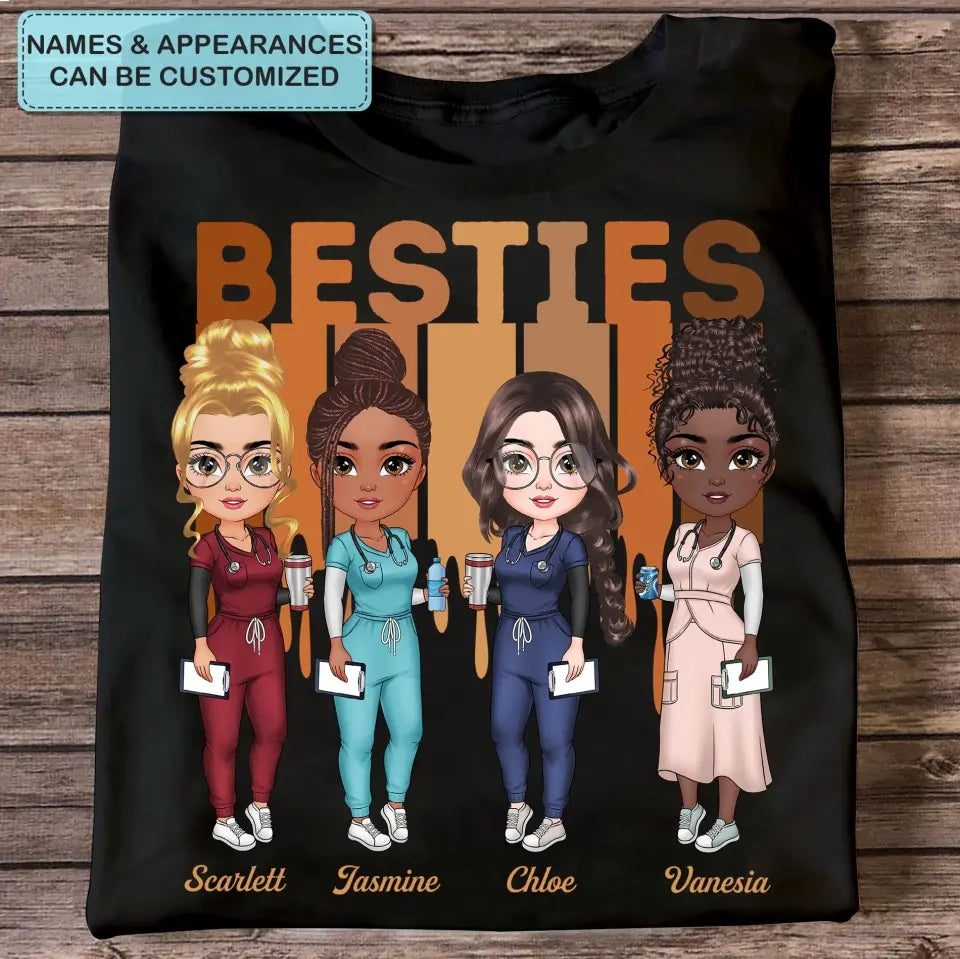 Nurse Besties Forever - Personalized Custom T-shirt - Nurse's Day, Appreciation Gift For Nurse, Besties