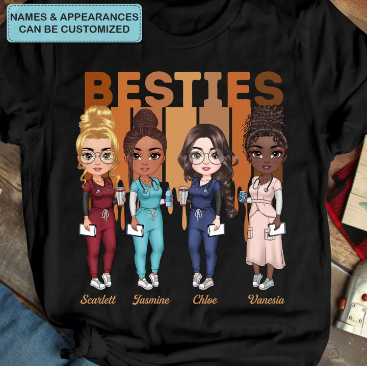 Nurse Besties Forever - Personalized Custom T-shirt - Nurse's Day, Appreciation Gift For Nurse, Besties