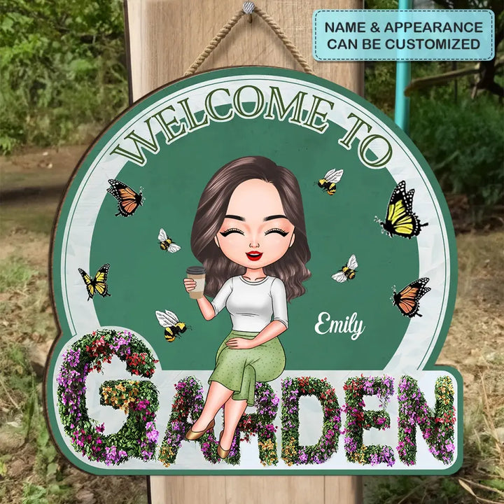 Welcome To My Garden - Personalized Custom Door Sign - Teacher's Day, Appreciation Gift For Teacher
