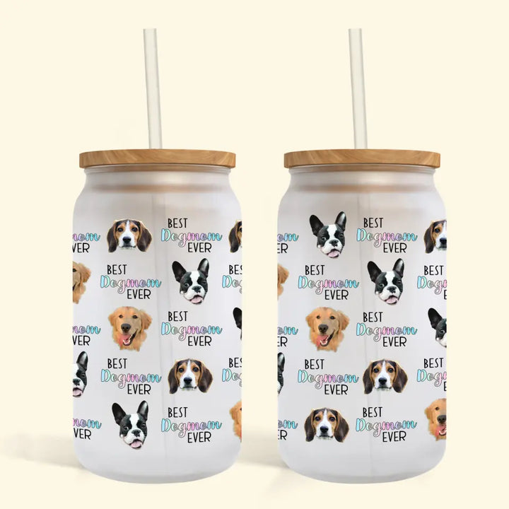 Best Pet Mom Ever - Personalized Custom Glass Can - Gift For Pet Owner, Pet Lover