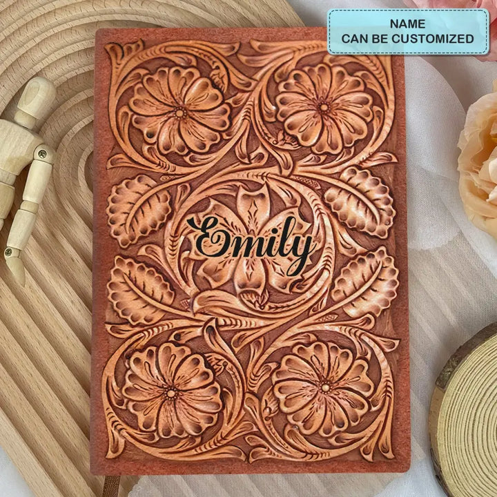 Flower V5 - Personalized Custom Leather Journal - Gift Family, Family Members