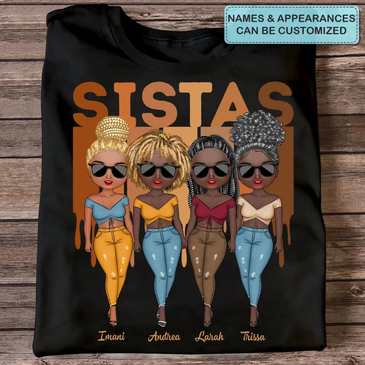 Sistas Forever - Personalized Custom T-shirt - Gift For Friends, Besties